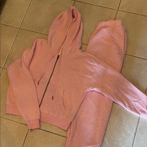 Pink 'Vitality' Hoodie & Jogger Set